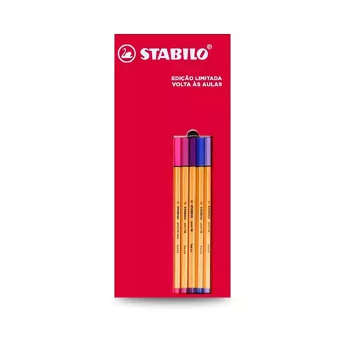 Caderno Inteligente 80 Folhas Grande Shades Of Pink + Canetas Stabilo Cikb0001