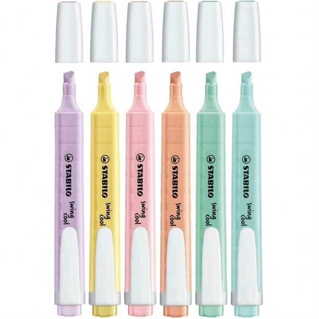 Estojo Marca-Texto Swing Cool Pastel C/6 Cores 275/6-08 Stabilo 