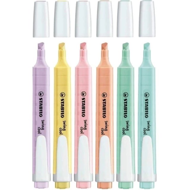 Estojo Marca-Texto Swing Cool Pastel C/6 Cores 275/6-08 Stabilo 
