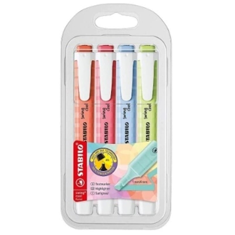 Estojo Marca Texto 4 Cores Swing Cool Pastel Stabilo 0456