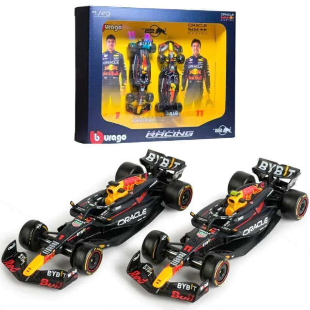 Pack Carros Red Bull Sergio Perez e Max Verstapen 1/43 Formula1 Bburago 38099