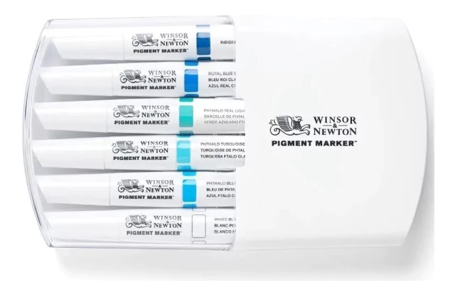 Marcador Winsor & Newton Pigment Marker Tons De Azul 0290044