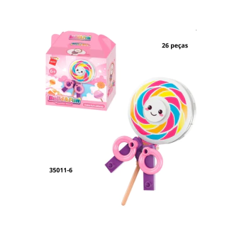 Blocos de Montar Build & Fun Sweetie Story - Colorful Lollipop - Qman 35011-6