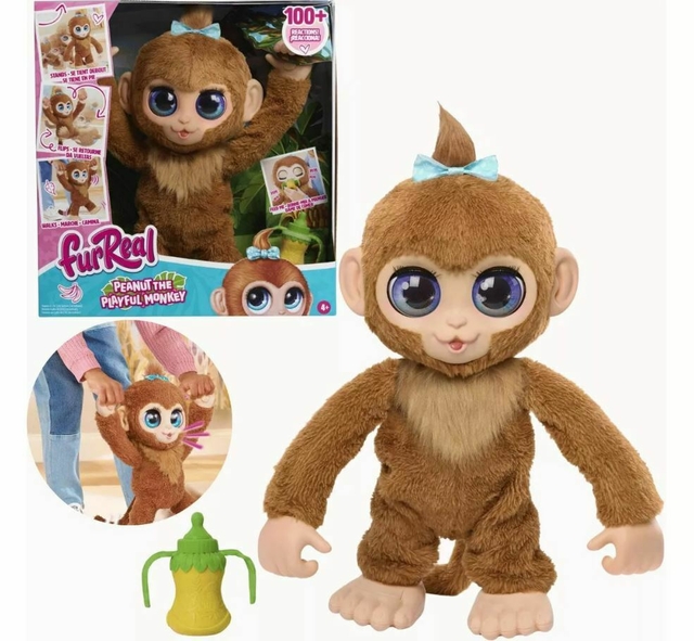 Pelúcia Interativa Macaco Amendoim 38cm C/ Som Sunny 4152