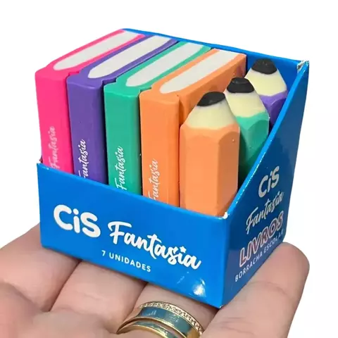 Borracha Escolar Fantasia Livros + Lápis Cis 5.7711