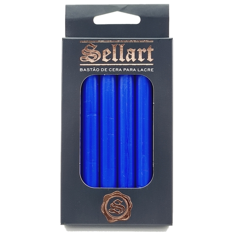 Bastão de Cera Pistola Para Lacre Flexível Azul c/ 06 Sellart