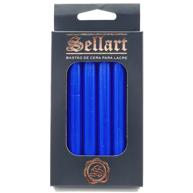 Bastão de Cera Pistola Para Lacre Flexível Azul c/ 06 Sellart