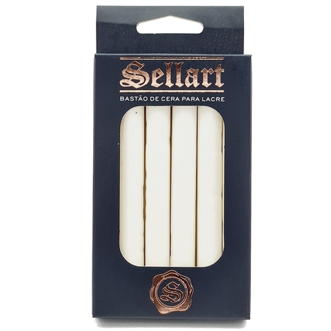Bastão de Cera Pistola Para Lacre Flexível Branco c/ 6 Sellart