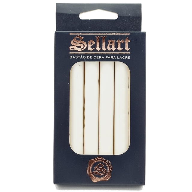 Bastão de Cera Pistola Para Lacre Flexível Branco c/ 6 Sellart