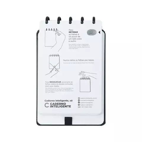 Bloco Inteligente Black 22x15 Cm 60 Folhas Caderno Inteligente Cibl1001