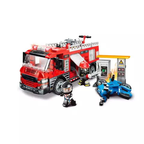 Blocos De Montar Bombeiros Ao Resgate Posto De Combustivel 275 Peças Qman 12022