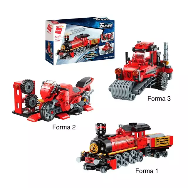 Blocos de Montar Combo Transporte 3 em 1 Qman 305 Peças 42101