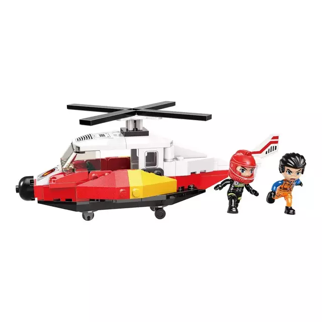 Blocos De Montar Helicóptero De Resgate 91 Peças - Qman 12011-2