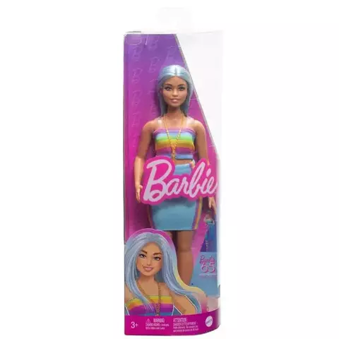 Boneca Barbie Fashionista Vestido Arco Íris 218 Mattel Fbr37