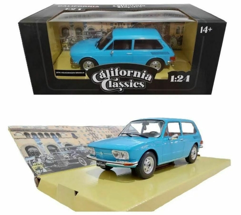 Miniatura Brasília Azul Clara 1976 Vw 1:24 Califórnia Toys Classics
