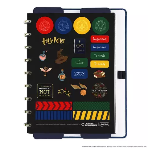 Caderno Inteligente Harry Potter Azul A5 22x16 Cm 80 Folhas Cia52343