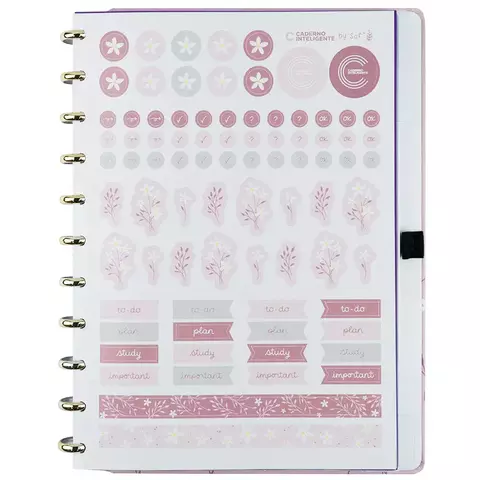 Caderno Inteligente Pink Blossom 29x22 Cm 80 Folhas Cigd4357