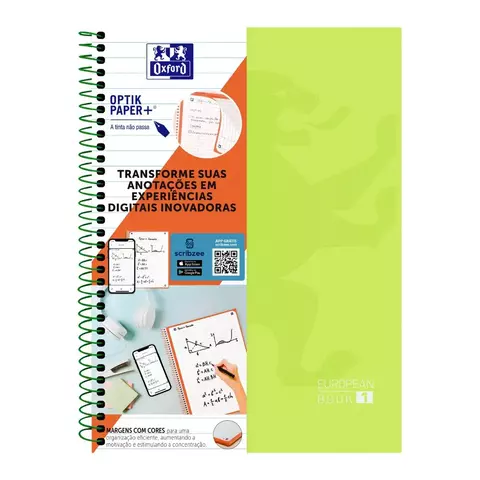 Caderno Oxford Verde Capa Dura Pautado 1 Matéria 80 Folhas 20x27,5cm 3331