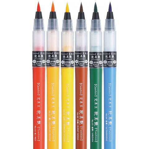 Caneta Pincel Kuretake Cambio Tambien 06 Cores Set A X050T6VA