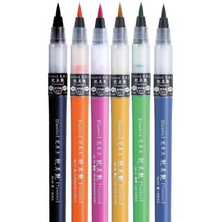 Caneta Pincel Kuretake Cambio Tambien 06 Cores Set B X050T6VB