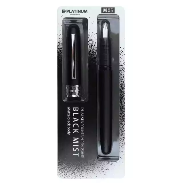 Caneta Tinteiro Plaisir Platinum M 05 Black Mist Matte PGB-15001