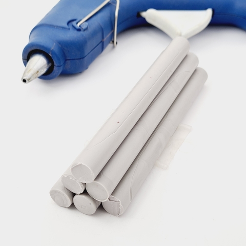 Bastão de Cera Pistola Para Lacre Flexível Cinza Claro c/ 6 Sellart