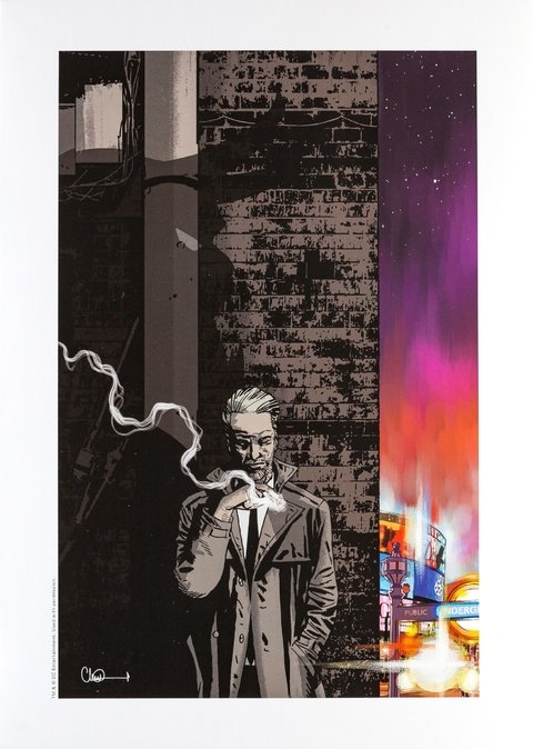 Print Constantine Hellblazer - Sandman Universe - autógrafo impresso de Charlie Adlard - 42 cm x 30 cm