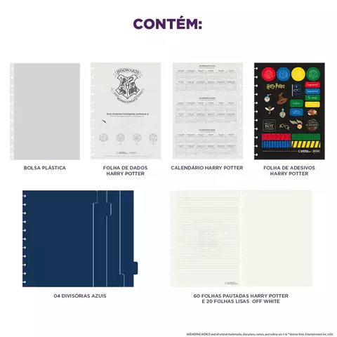 Caderno Inteligente Harry Potter Azul A5 22x16 Cm 80 Folhas Cia52343