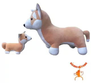 Pelúcia Bichos De Pano Corgi Grávida com 1 Filhote 5459