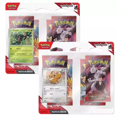 Caixa Lacrada Pokémon com 12 Blister Quadruplo EV10 Rivais Predestinados 35561 Copag