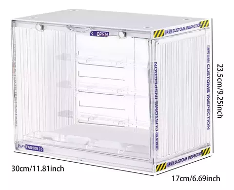 Expositor Display Box de Acrílico Container 908 Transparente - 23,5 cm de altura
