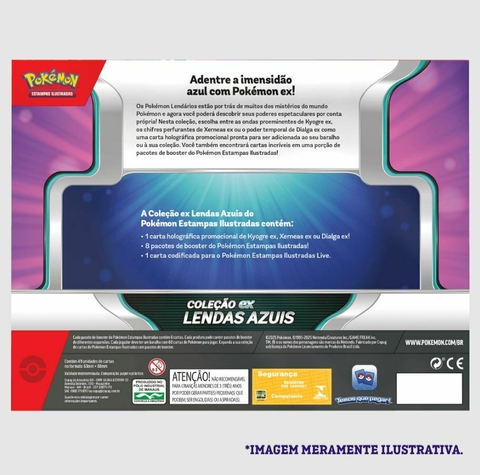 Box Pokémon Com 49 Cartas Lendas Azuis Dialga EX Copag 100-10152