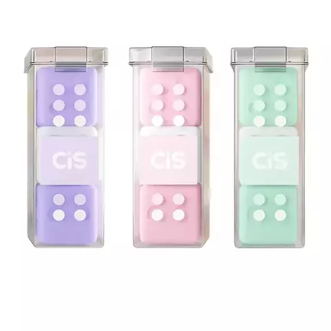 Kit 3 Potinhos Mini Borracha Fantasia Dadinhos Com 3 CIS 5428