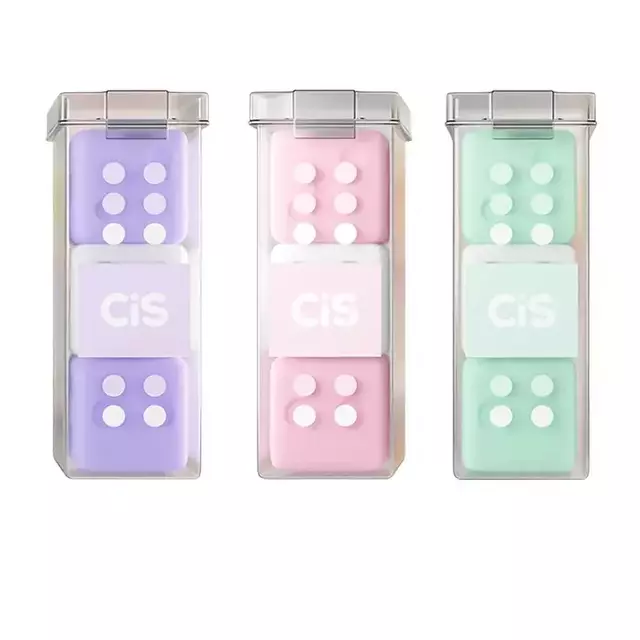 Kit 3 Potinhos Mini Borracha Fantasia Dadinhos Com 3 CIS 5428