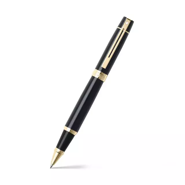 Caneta Rollerball Sheaffer 300 Preta Com Clip Dourado E1932551