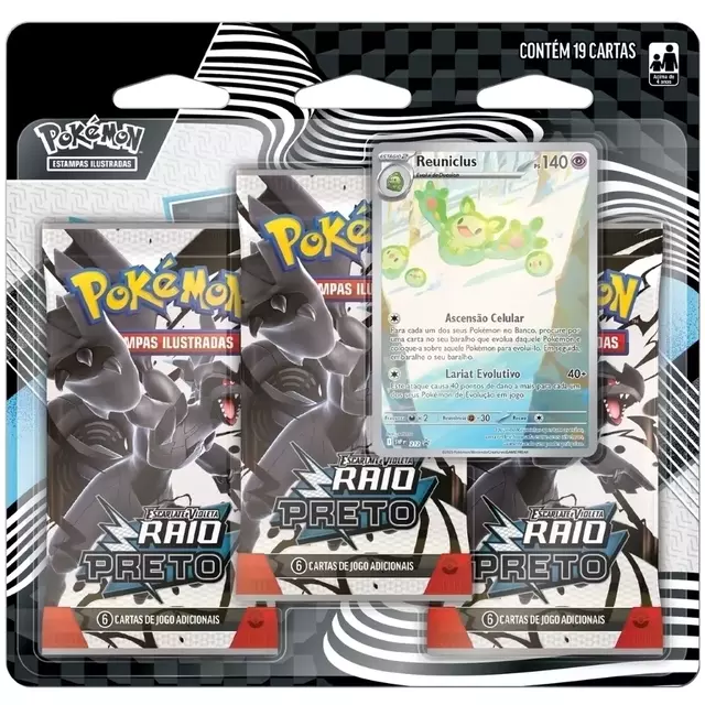 Blister Triplo Pokémon Raio Negro EV10.5 - 19 Cartas Copag 8107 - comprar online