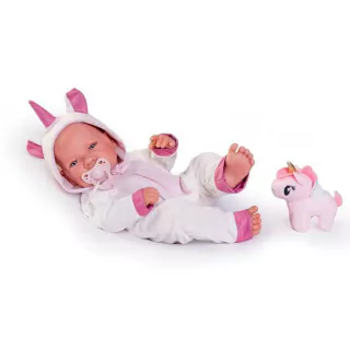Boneca Recém Nascida Antônio Juan Fantasia Unicórnio Fun F0177-0- Bebê Reborn