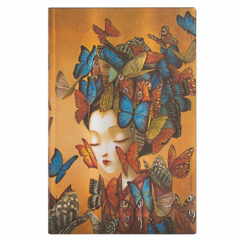Caderno Paperblanks Madame Butterfly 21x13,5 Cm Capa Flex Pontilhado 8137-1