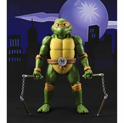 Michelangelo TMNT S.H. Figuarts Bandai Embalagem Aberta
