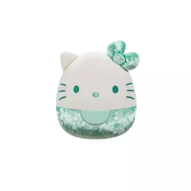Pelúcia Squishmallows Hello Kitty Verde Veludo 50 Anos 20 Cm 3878 Sunny