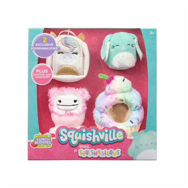Squishmallows Squishville Lunch Buddies 2 Pelúcias 3435 Sunny