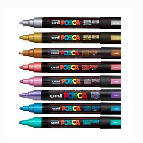 Caneta Posca Estojo PC-5M 8 Cores Pasteis Uni 1.8-2.5mm 2086