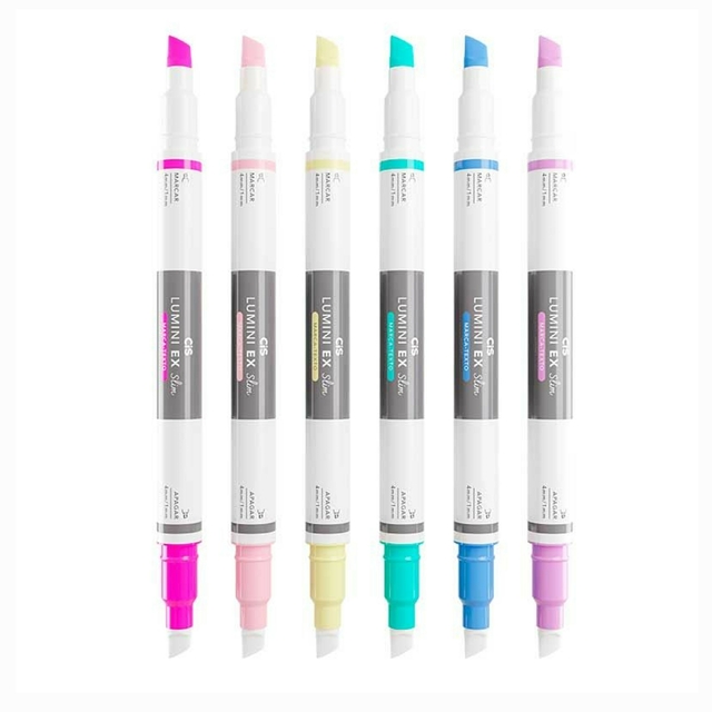 Marca Texto Apagável Com 6 Unidades Lumini Ex Slim 4254 Cis