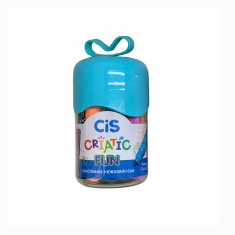 Canetinhas Hidrográficas Criatic Fun Big 12 Cores Tampa Azul Cis 5.7768
