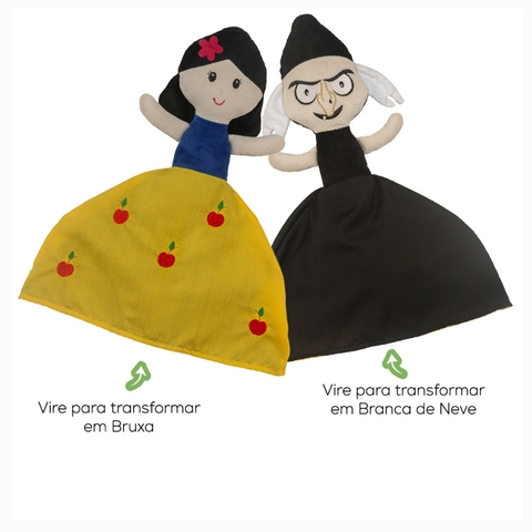 Pelúcia Vira Vira Branca de Neve e Bruxa Cas Brinquedos 5405