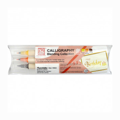 Caneta Caligráfica Zig Kuretake 03 Cores Fun MS34003VFU
