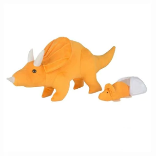 Pelúcia Bichos De Pano Tricerátops Grávida Com 1 Filhote 5187