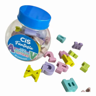 Mini Borracha Fantasia Alfabeto Letras 26 Unidades Cis 5.7709