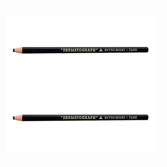 Kit Com 2 Lápis Dermatografico Preto Nº24 MitsuBishi 7600