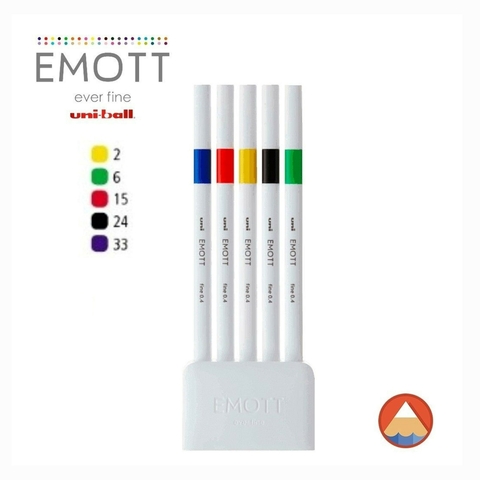 Emott Estojo Com 5 Canetas Extra Fina 5C Nº1 0.4mm Uni-Ball 4746